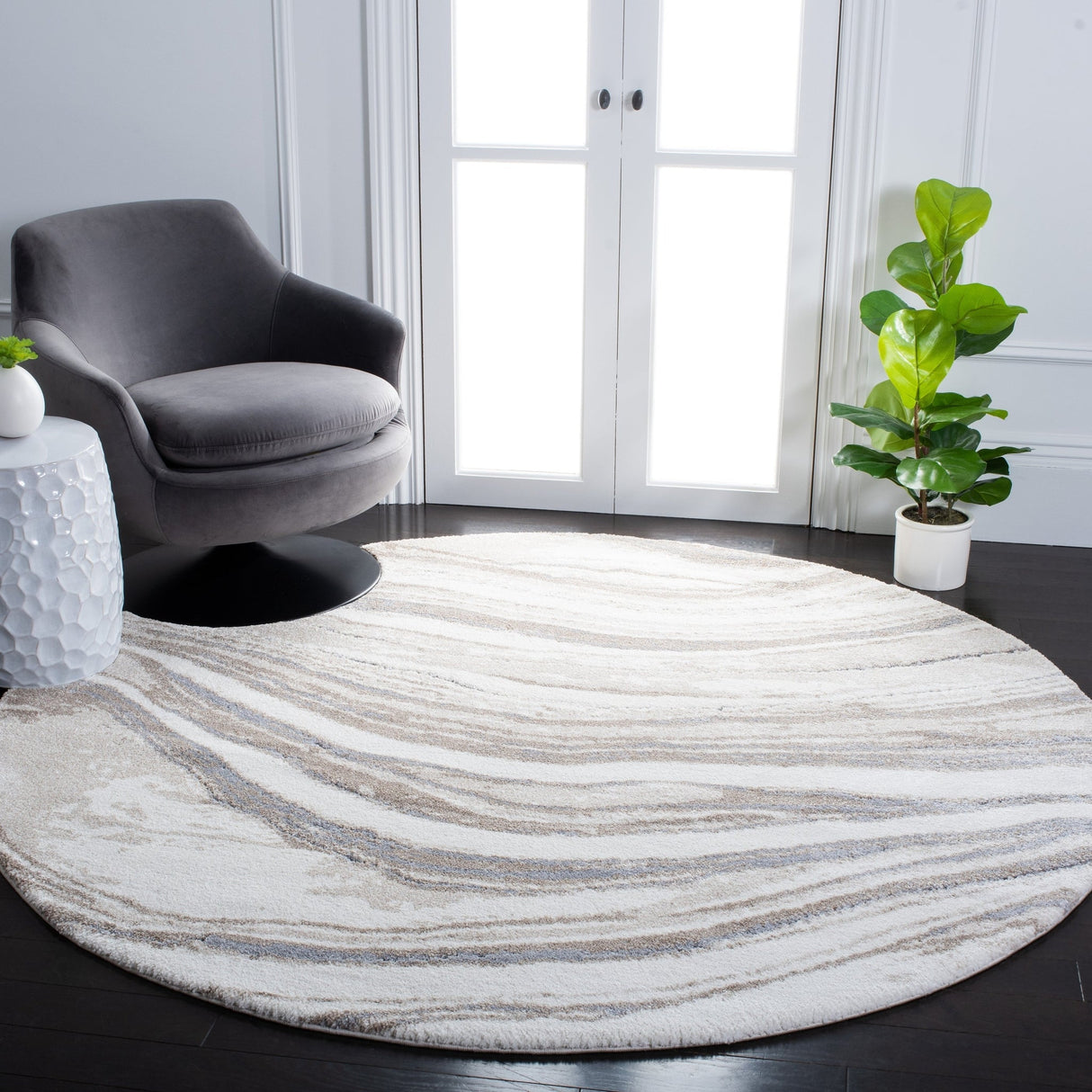 Safavieh Cyrus Shag Cyr130A Ivory/Grey Rug - Safavieh - cyr130a - 4
