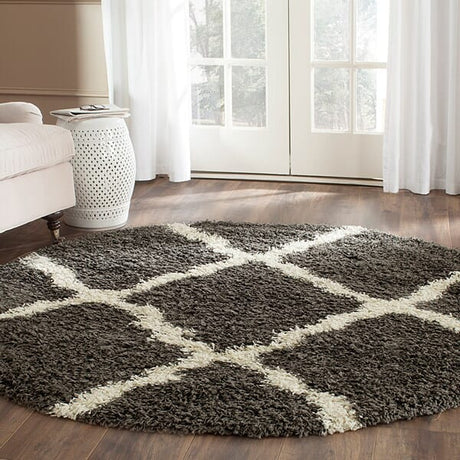 Safavieh Dallas Shag Sgd257A Dark Grey/Ivory Rug - Safavieh - sgd257a - 4sq