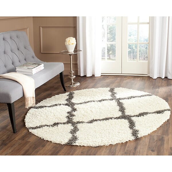 Safavieh Dallas Shag Sgd257H Ivory/Dark Grey Rug - Safavieh - sgd257h - 4sq