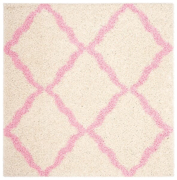 Safavieh Dallas Shag Sgd257P Ivory/Light Pink Rug - Safavieh - sgd257p - 6sq