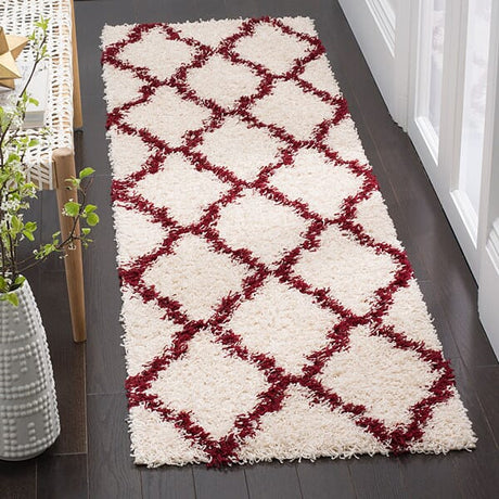 Safavieh Dallas Shag Sgd257R Ivory/Red Rug - Safavieh - sgd257r - 24