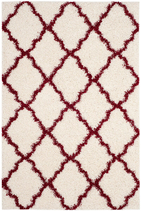 Safavieh Dallas Shag Sgd257R Ivory/Red Rug - Safavieh - sgd257r - 3