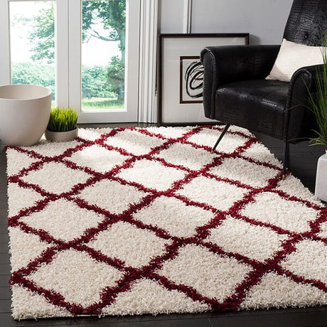 Safavieh Dallas Shag Sgd257R Ivory/Red Rug - Safavieh - sgd257r - 3