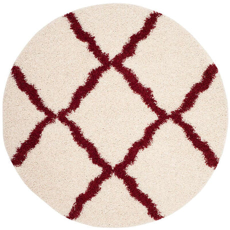 Safavieh Dallas Shag Sgd257R Ivory/Red Rug - Safavieh - sgd257r - 4r