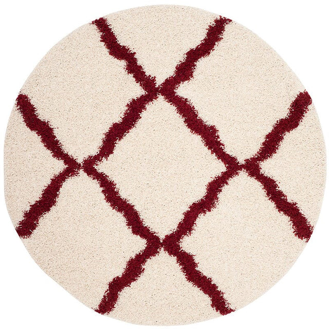 Safavieh Dallas Shag Sgd257R Ivory/Red Rug - Safavieh - sgd257r - 4sq