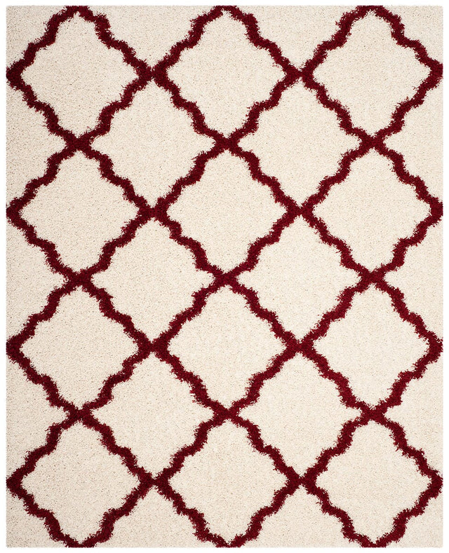 Safavieh Dallas Shag Sgd257R Ivory/Red Rug - Safavieh - sgd257r - 4sq