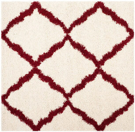 Safavieh Dallas Shag Sgd257R Ivory/Red Rug - Safavieh - sgd257r - 4sq