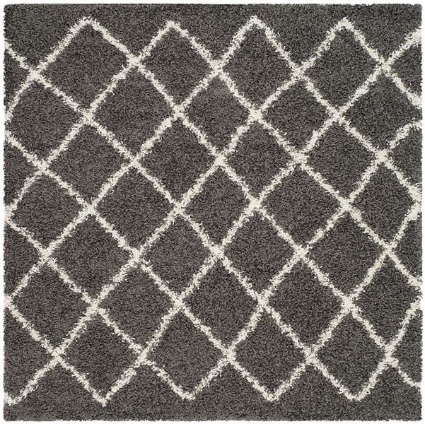 Safavieh Dallas Shag Sgd258A Dark Grey / Ivory Rugs - Safavieh - sgd258a - 6sq