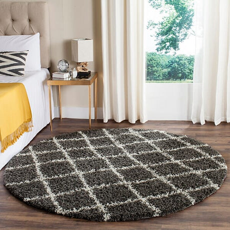 Safavieh Dallas Shag Sgd258A Dark Grey / Ivory Rugs - Safavieh - sgd258a - 6sq