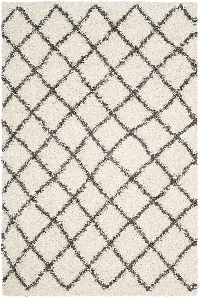 Safavieh Dallas Shag Sgd258H Ivory / Dark Green Rugs - Safavieh - sgd258h - 6sq