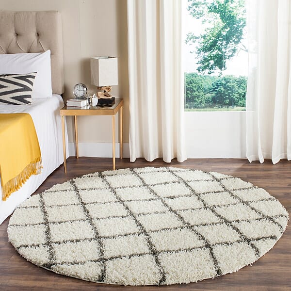 Safavieh Dallas Shag Sgd258H Ivory / Dark Green Rugs - Safavieh - sgd258h - 6sq