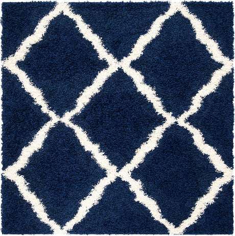 Safavieh Dallas Shag Sgds257N Navy/Ivory Rug - Safavieh - sgds257n - 4sq