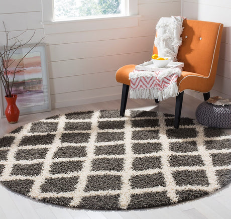 Safavieh Dallas Shag Sgds258A Dark Grey / Ivory Rugs - Safavieh - sgds258a - 6r