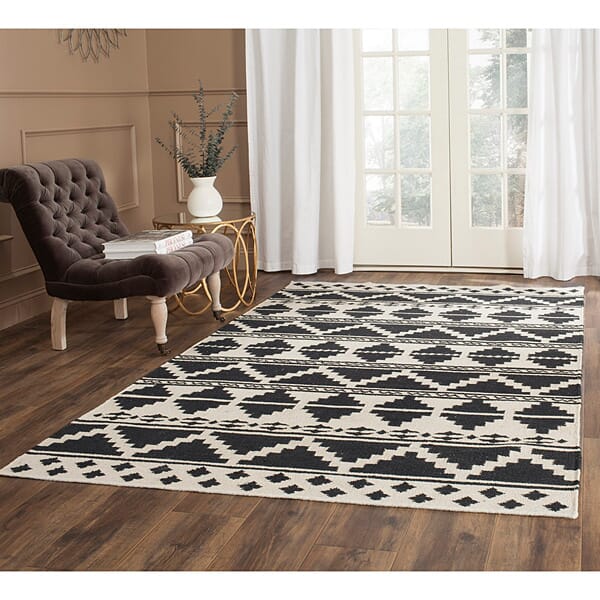 Safavieh Dhurries Dhu110A Navy / Ivory Rugs - Safavieh - dhu110a - 4