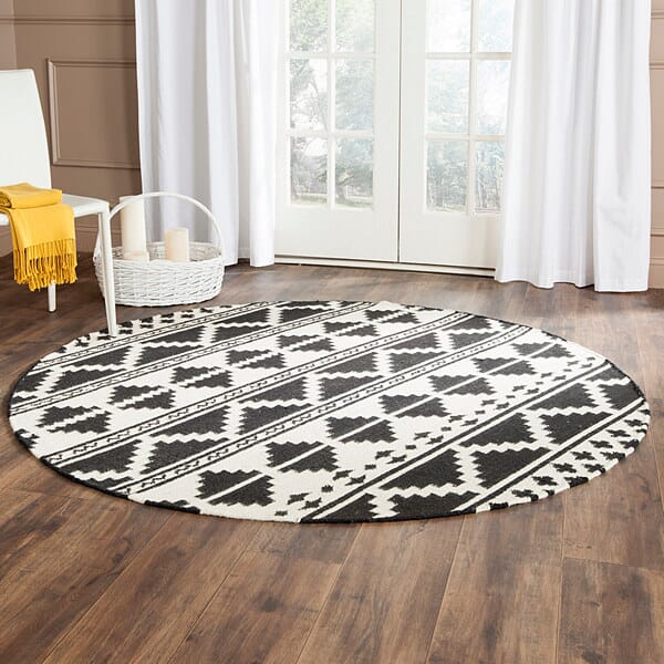 Safavieh Dhurries Dhu110A Navy / Ivory Rugs - Safavieh - dhu110a - 6sq