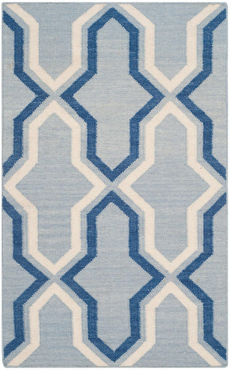 Safavieh Dhurries Dhu559B Light Blue / Dark Blue Rugs - Safavieh - dhu559b - 6r