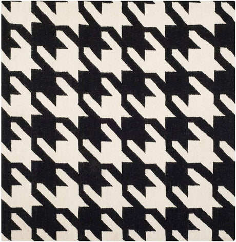 Safavieh Dhurries Dhu570A Black / Ivory Rugs - Safavieh - dhu570a - 6sq