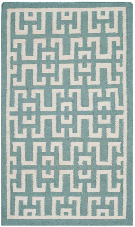 Safavieh Dhurries Dhu621A Seafoam / Ivory Rugs - Safavieh - dhu621a - 28