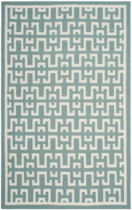 Safavieh Dhurries Dhu621A Seafoam / Ivory Rugs - Safavieh - dhu621a - 3