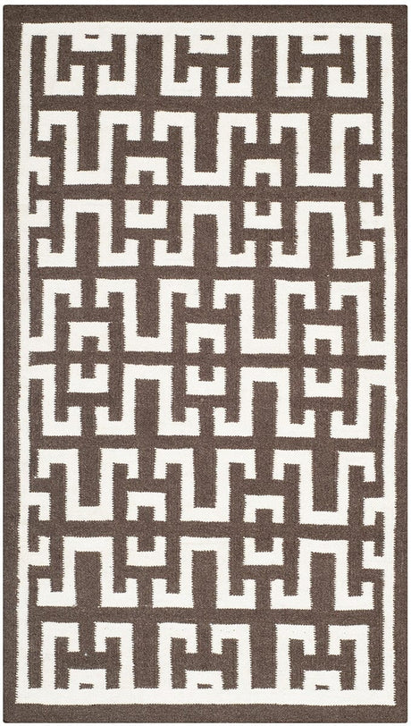 Safavieh Dhurries Dhu621C Chocolate / Ivory Rugs - Safavieh - dhu621c - 3