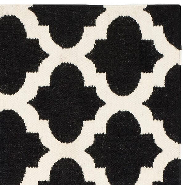 Safavieh Dhurries Dhu623A Black / Ivory Rugs - Safavieh - dhu623a - 3