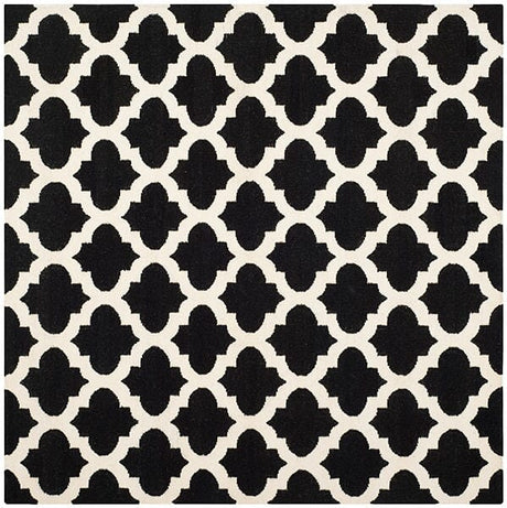 Safavieh Dhurries Dhu623A Black / Ivory Rugs - Safavieh - dhu623a - 6sq