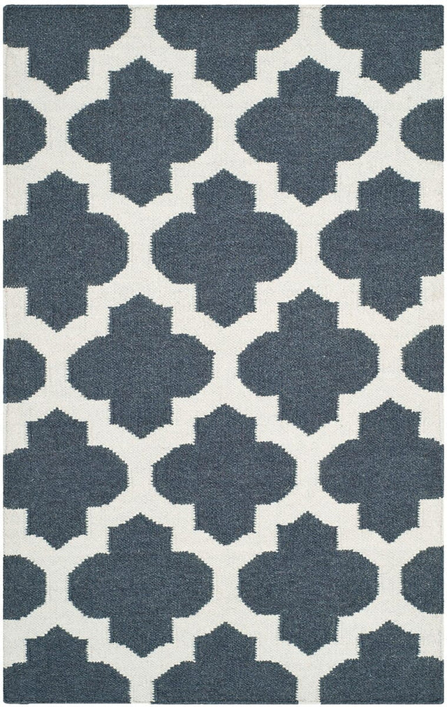 Safavieh Dhurries Dhu623B Blue / Ivory Rugs - Safavieh - dhu623b - 27