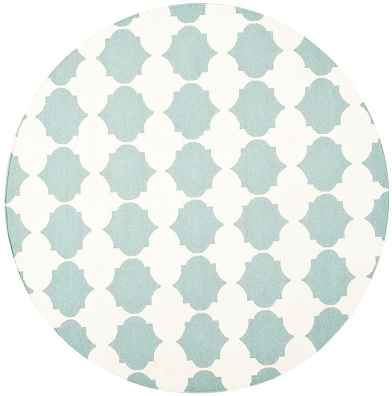 Safavieh Dhurries Dhu624A Blue / Ivory Rugs - Safavieh - dhu624a - 7r