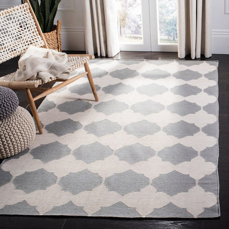 Safavieh Dhurries Dhu624B Grey / Ivory Rugs - Safavieh - dhu624b - 24
