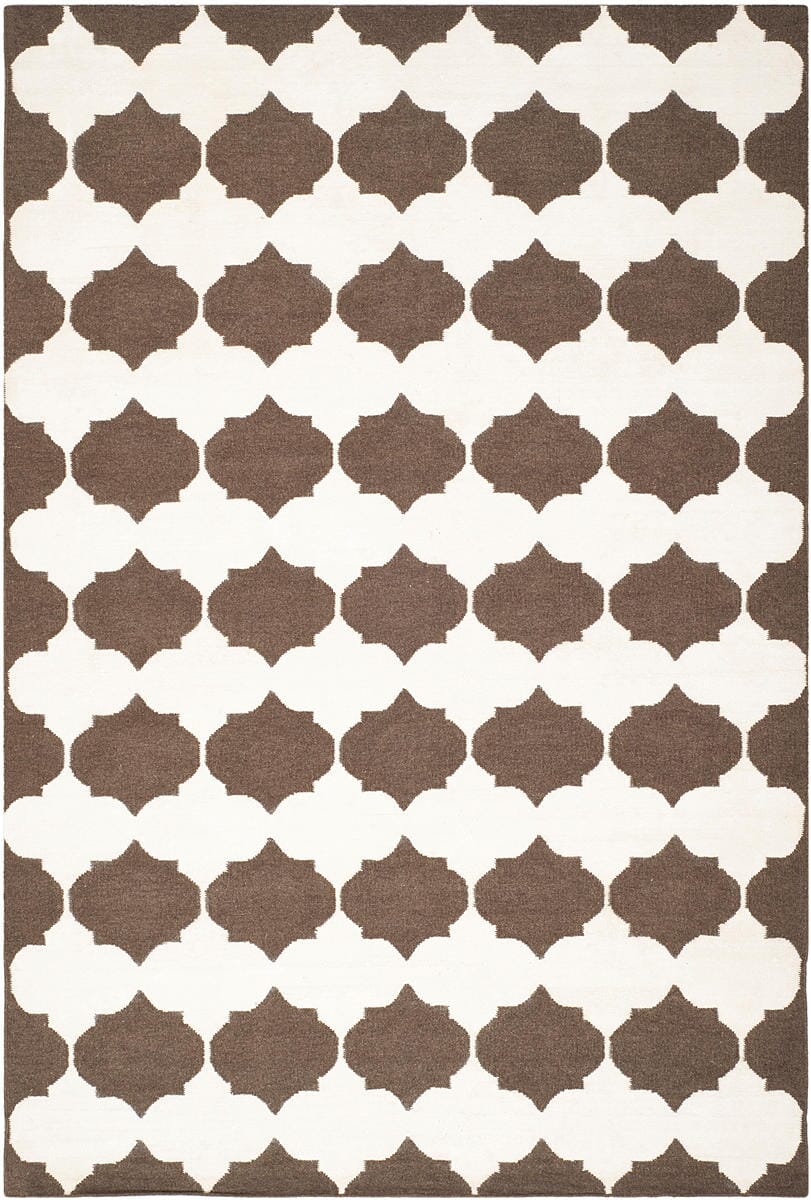 Safavieh Dhurries Dhu624C Brown / Ivory Rugs - Safavieh - dhu624c - 24