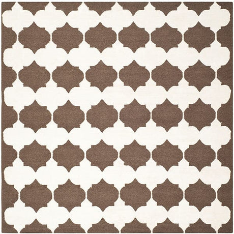 Safavieh Dhurries Dhu624C Brown / Ivory Rugs - Safavieh - dhu624c - 7sq