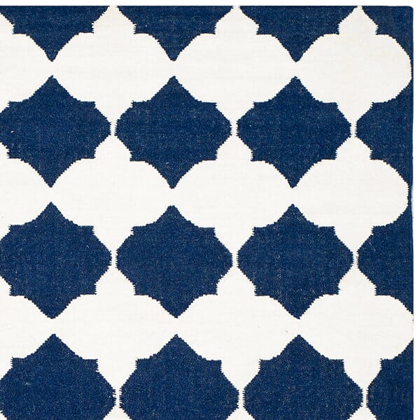 Safavieh Dhurries Dhu624D Navy / Ivory Rugs - Safavieh - dhu624d - 24