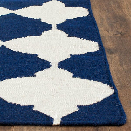 Safavieh Dhurries Dhu624D Navy / Ivory Rugs - Safavieh - dhu624d - 24