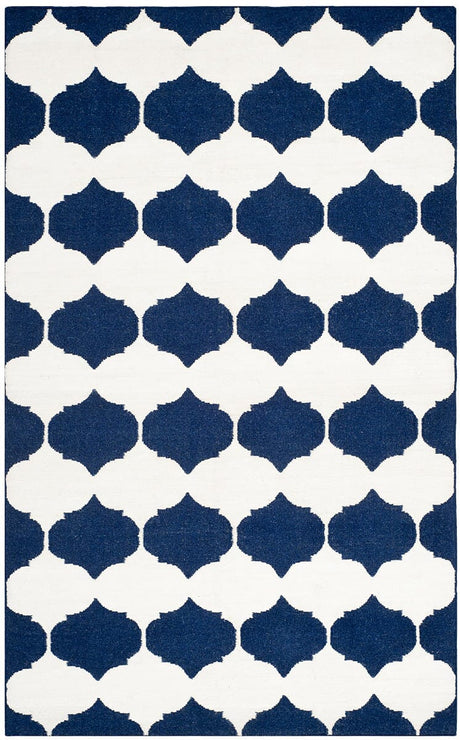 Safavieh Dhurries Dhu624D Navy / Ivory Rugs - Safavieh - dhu624d - 24