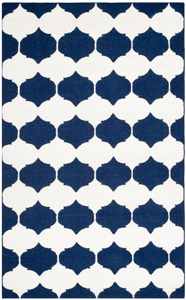 Safavieh Dhurries Dhu624D Navy / Ivory Rugs - Safavieh - dhu624d - 24