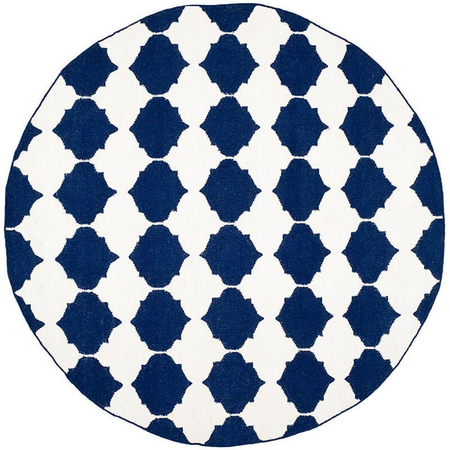 Safavieh Dhurries Dhu624D Navy / Ivory Rugs - Safavieh - dhu624d - 7r
