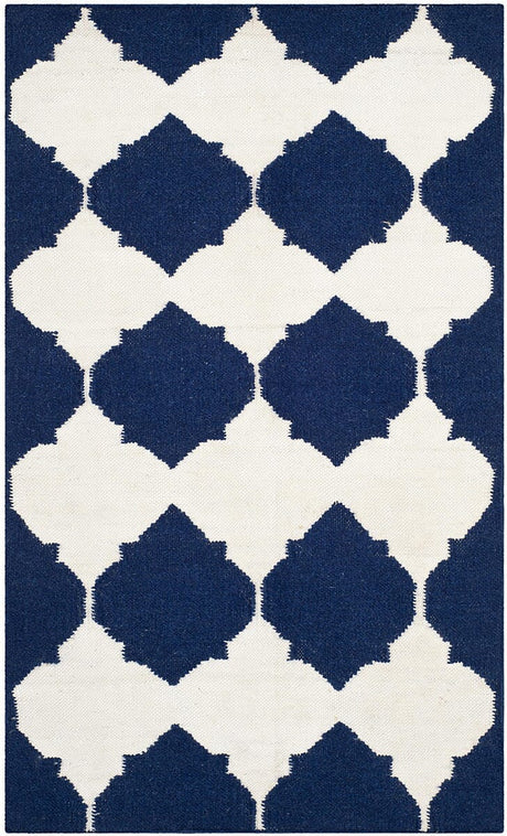 Safavieh Dhurries Dhu624D Navy / Ivory Rugs - Safavieh - dhu624d - 7r