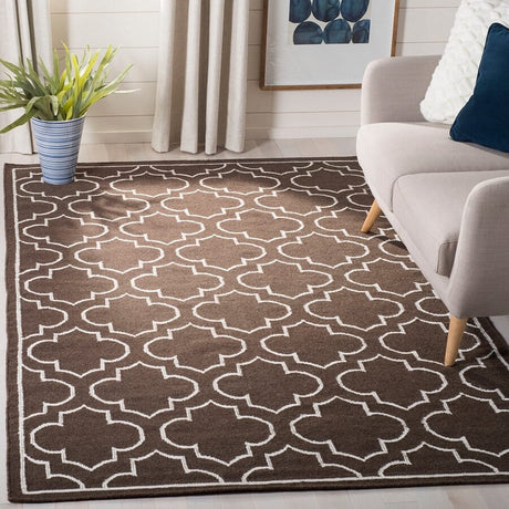 Safavieh Dhurries Dhu625C Brown / Ivory Rugs - Safavieh - dhu625c - 24