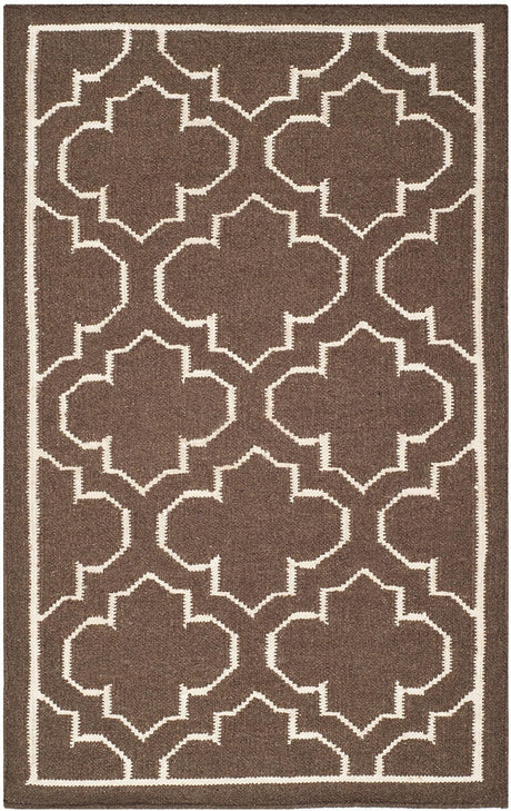 Safavieh Dhurries Dhu625C Brown / Ivory Rugs - Safavieh - dhu625c - 7r