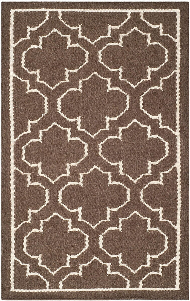 Safavieh Dhurries Dhu625C Brown / Ivory Rugs - Safavieh - dhu625c - 7r