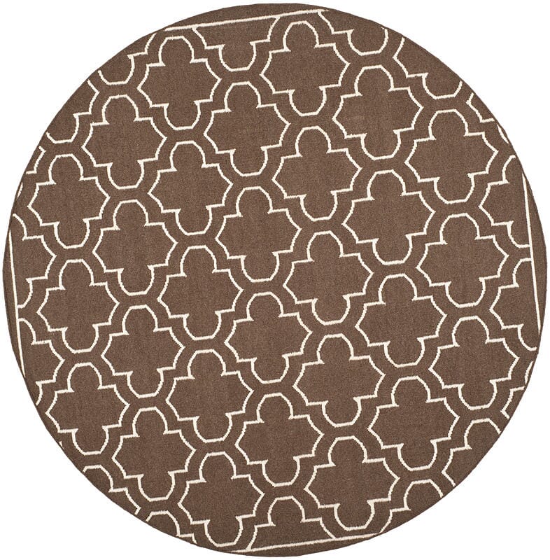Safavieh Dhurries Dhu625C Brown / Ivory Rugs - Safavieh - dhu625c - 7r