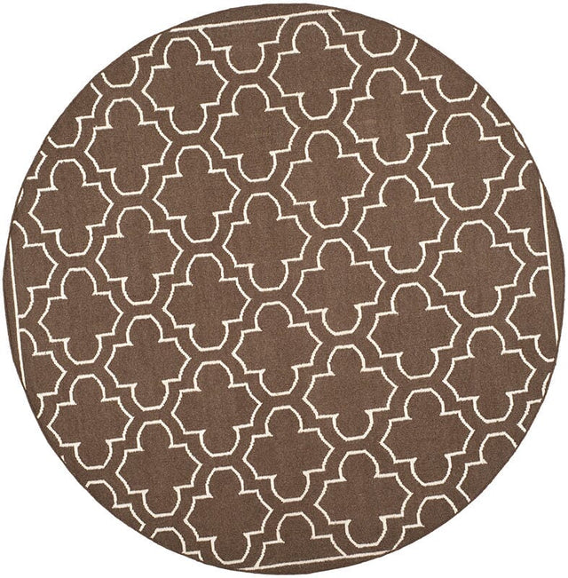 Safavieh Dhurries Dhu625C Brown / Ivory Rugs - Safavieh - dhu625c - 7r