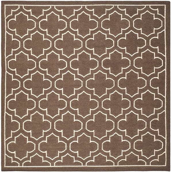 Safavieh Dhurries Dhu625C Brown / Ivory Rugs - Safavieh - dhu625c - 7sq