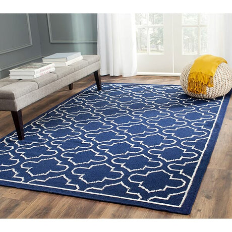 Safavieh Dhurries Dhu625D Navy / Ivory Rugs - Safavieh - dhu625d - 24