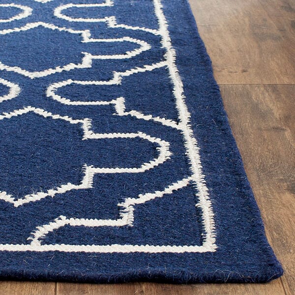 Safavieh Dhurries Dhu625D Navy / Ivory Rugs - Safavieh - dhu625d - 24