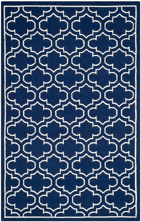 Safavieh Dhurries Dhu625D Navy / Ivory Rugs - Safavieh - dhu625d - 24