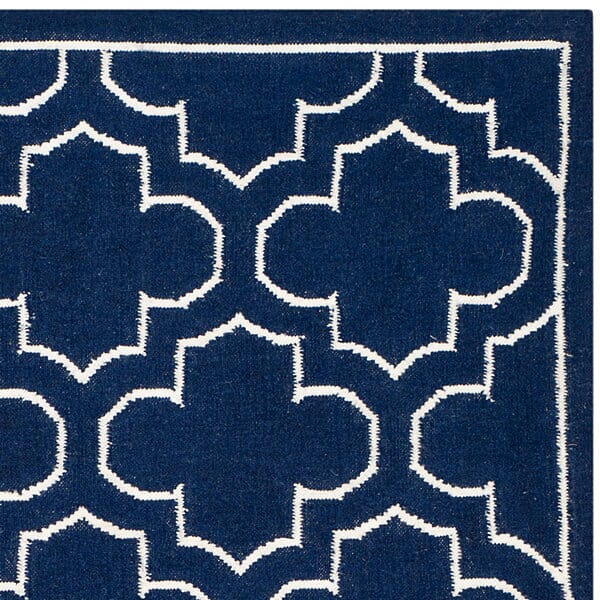 Safavieh Dhurries Dhu625D Navy / Ivory Rugs - Safavieh - dhu625d - 24