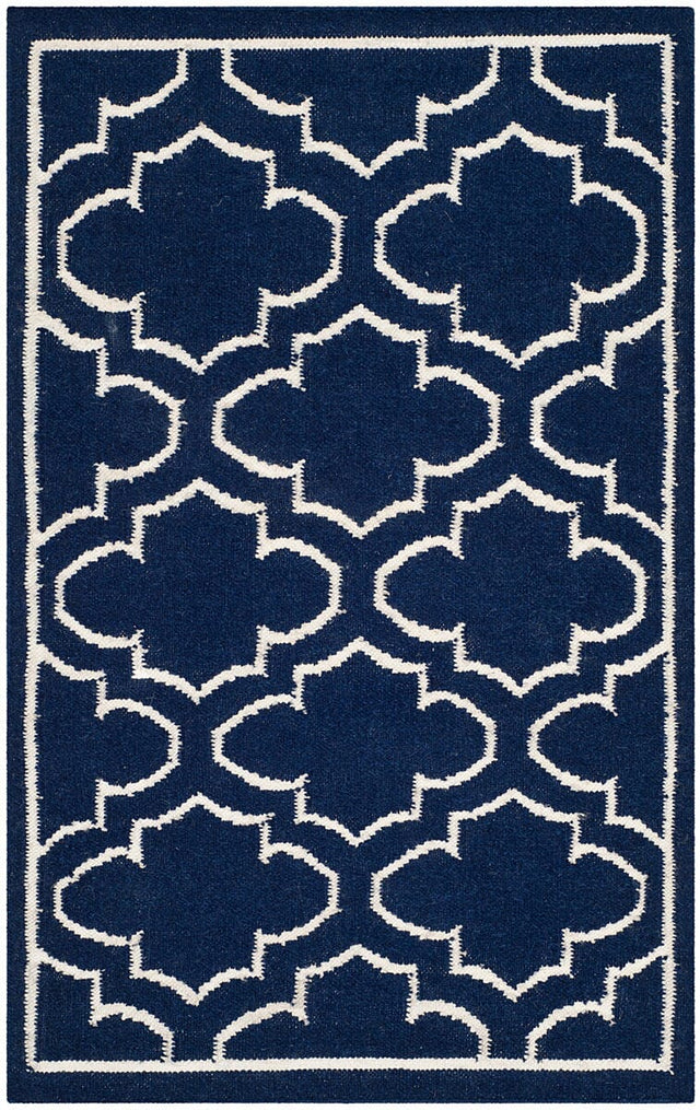 Safavieh Dhurries Dhu625D Navy / Ivory Rugs - Safavieh - dhu625d - 7r