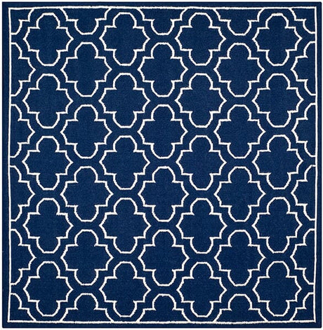 Safavieh Dhurries Dhu625D Navy / Ivory Rugs - Safavieh - dhu625d - 7sq