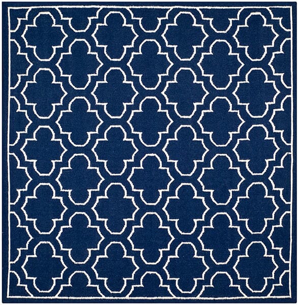 Safavieh Dhurries Dhu625D Navy / Ivory Rugs - Safavieh - dhu625d - 7sq